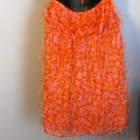 Wild Fable Eyelash Floral Halter Tie Mini Dress Orange Pink size XXL - Picture 10 of 16